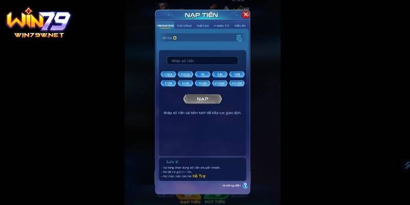 Cách nạp tiền Win79 như thế nào?